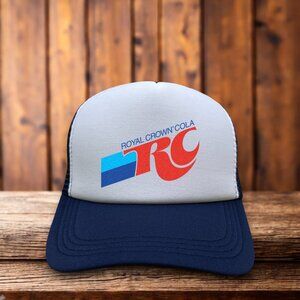 Royal Crown Cola Unisex Trucker Hat Navy RC Cola Vintage Logo Soda Pop Ball Cap